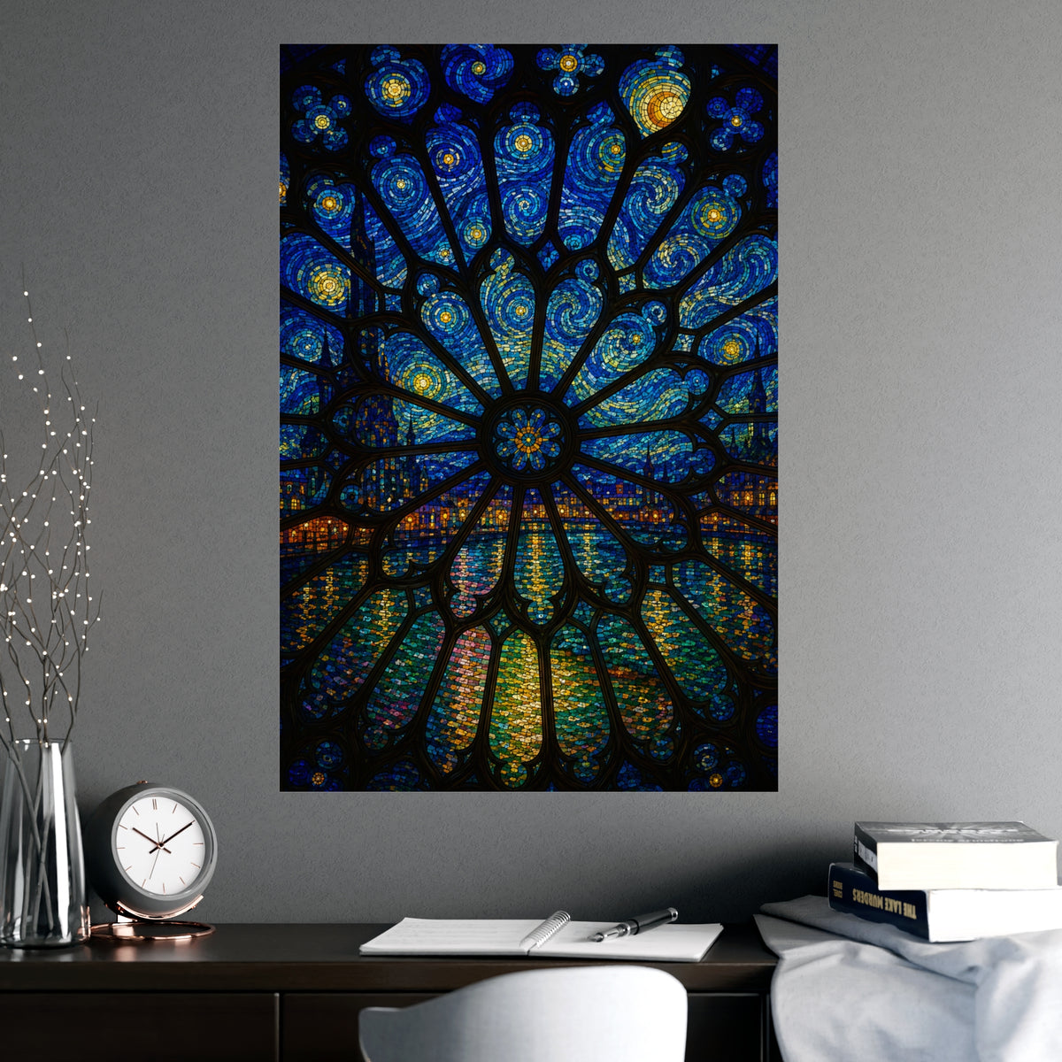 Rose Window — rose window, shown framed on a wall