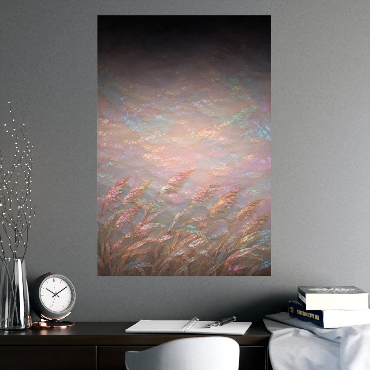 Reeds and Wind — reeds and wind, shown framed on a wall