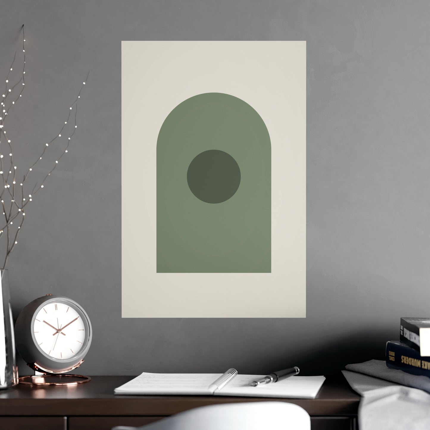 Sage Neutral Arch Boho Wall Art | Living Room Print