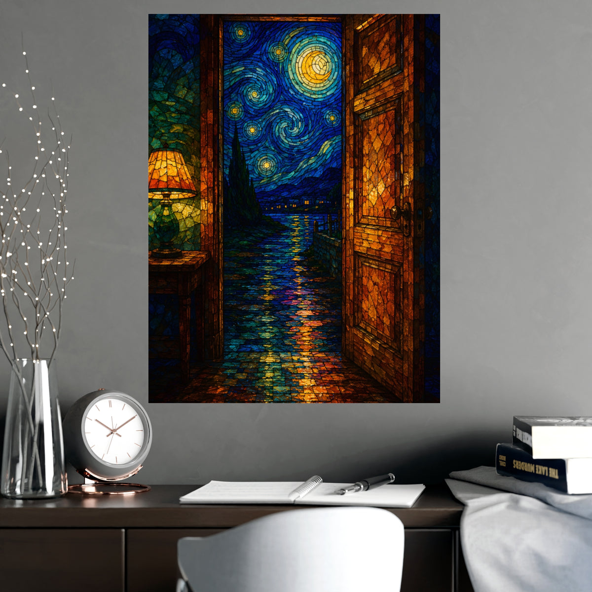 Out through the Door — out through the door, shown framed on a wall