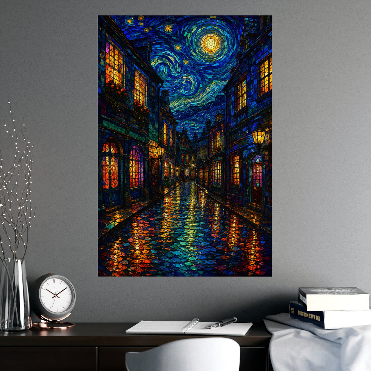 Wet Street — wet street, shown framed on a wall