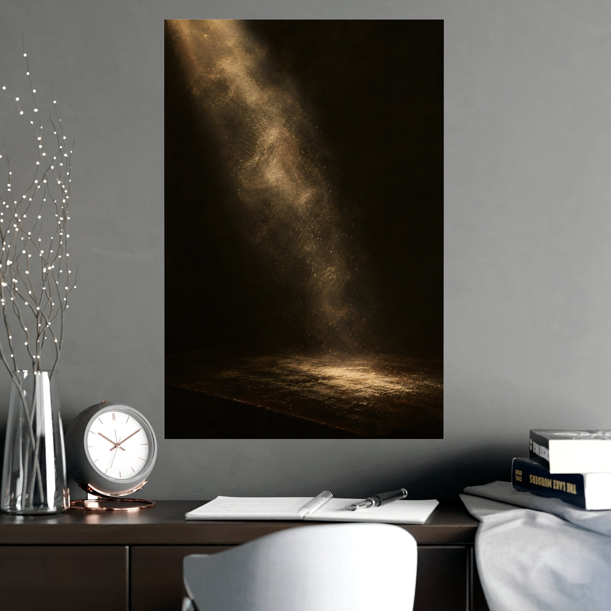 Flour in the Air — flour in the air, shown framed on a wall