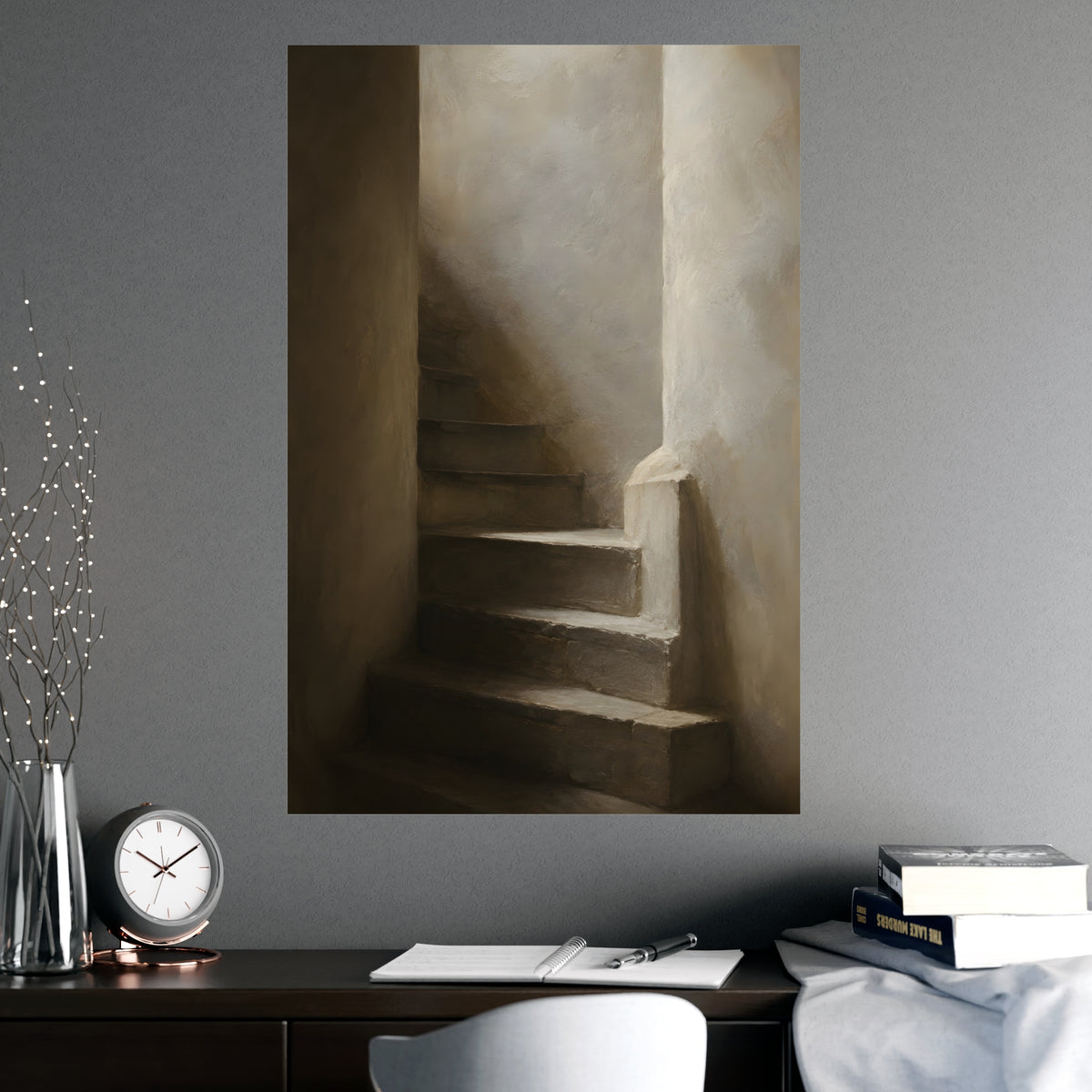 Stone Stair — stone stair, shown framed on a wall