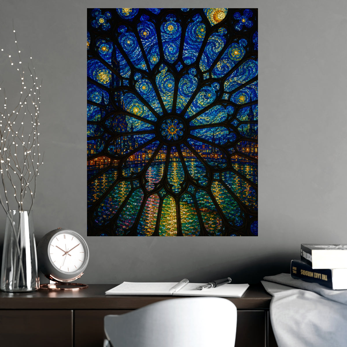 Rose Window — rose window, shown framed on a wall