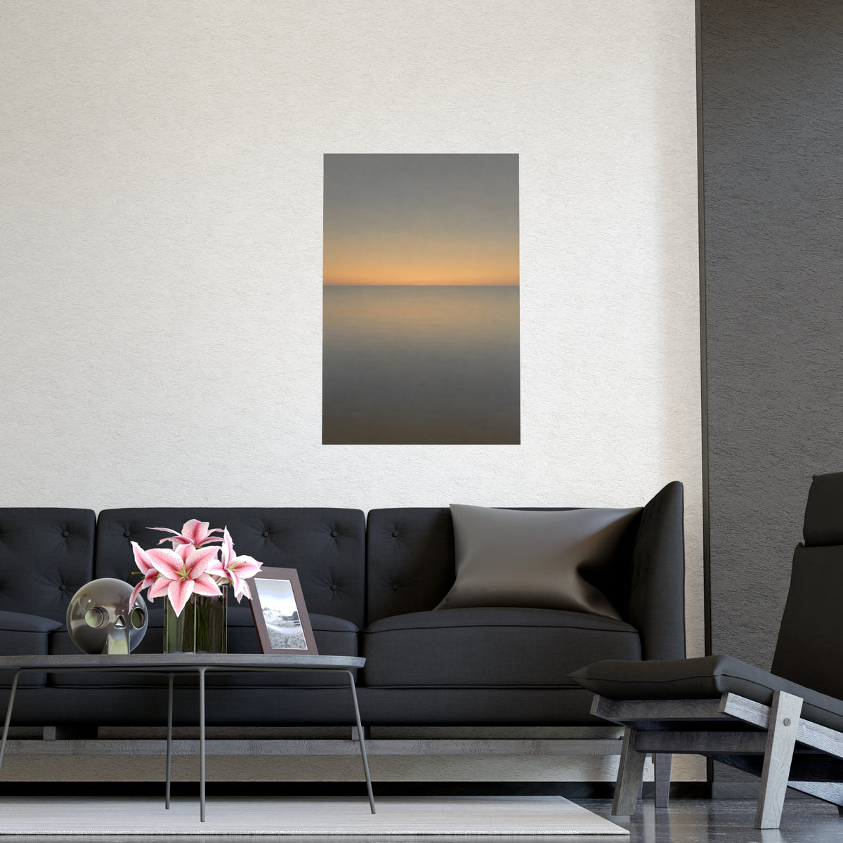 Sea at Dusk — sea at dusk, shown framed on a wall