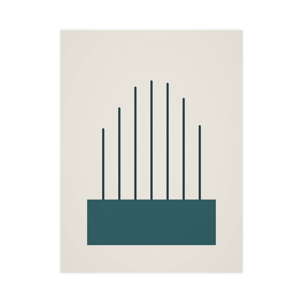 Deep Teal Lines Wall Art — lines in a deep teal palette, 18x24 in print