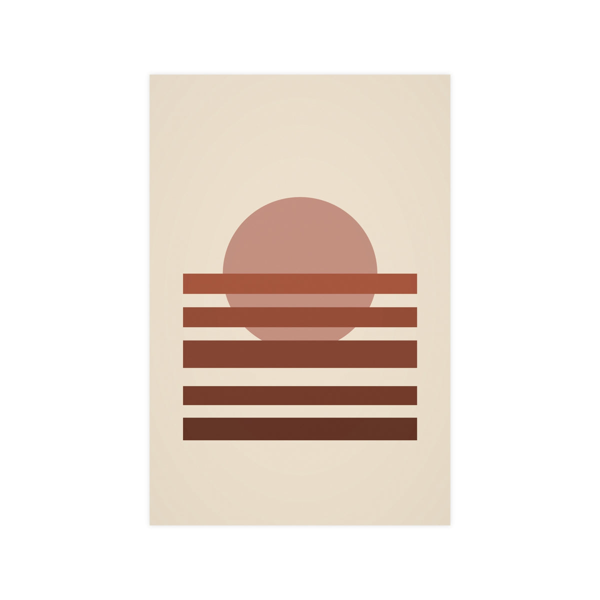 Muted 70s Sunset Landscape Wall Art — sunset landscape in a muted 70s palette, 12x18 in print