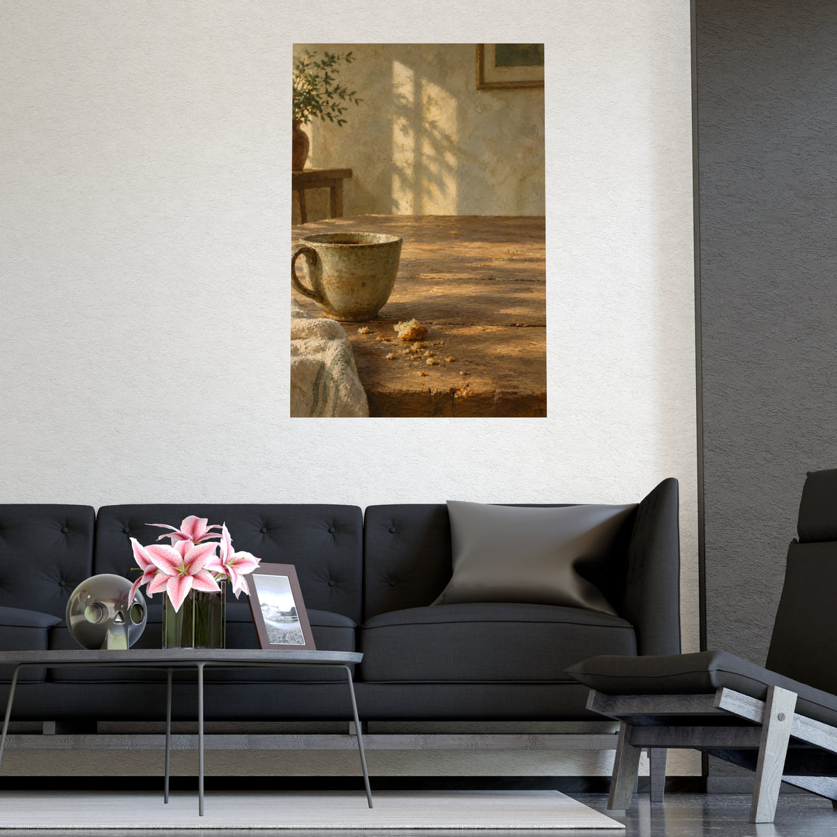 At Table Height — at table height, shown framed on a wall