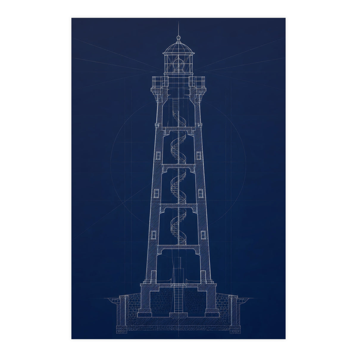 Lighthouse, in Section — lighthouse, in section, 24x36 in print