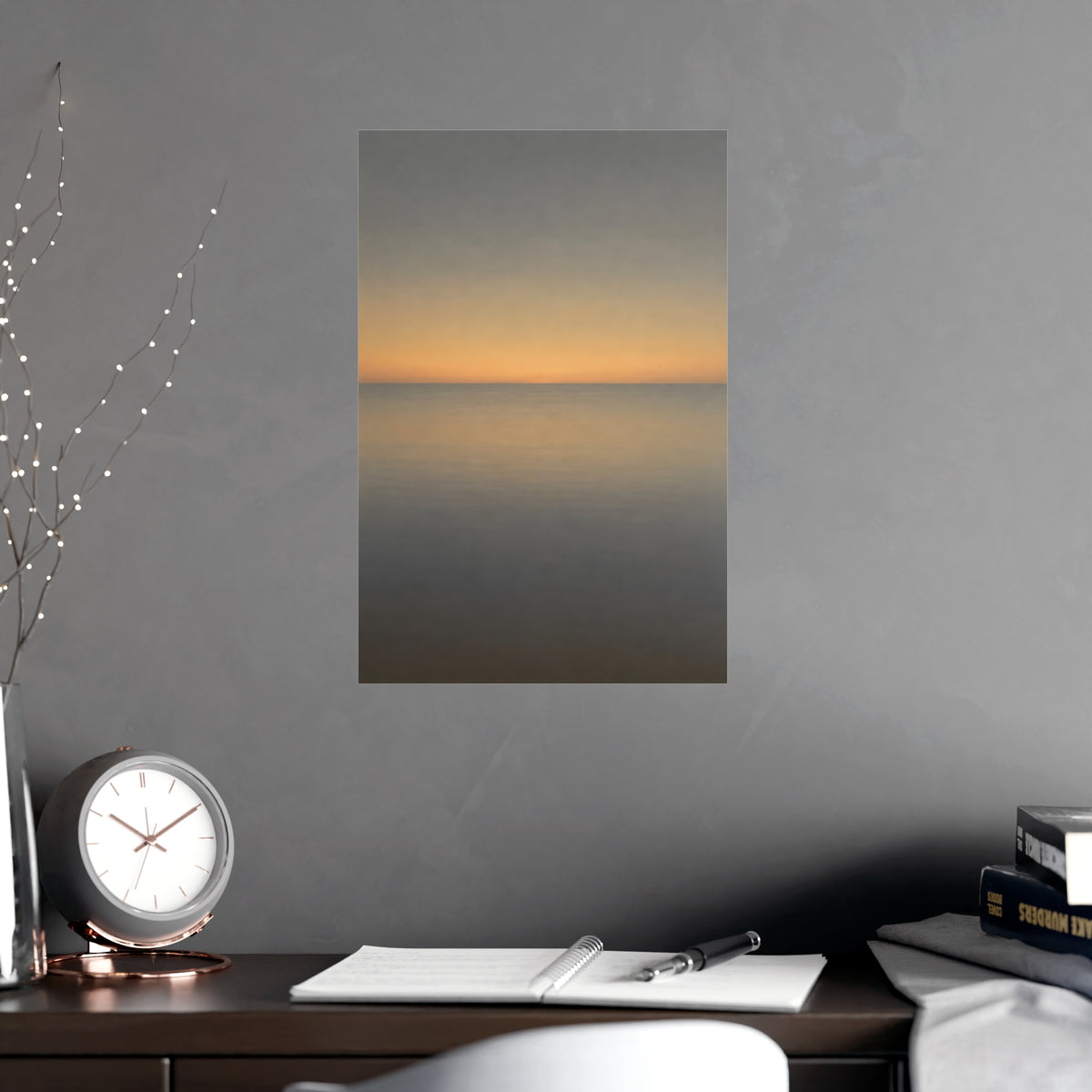 Sea at Dusk — sea at dusk, shown framed on a wall