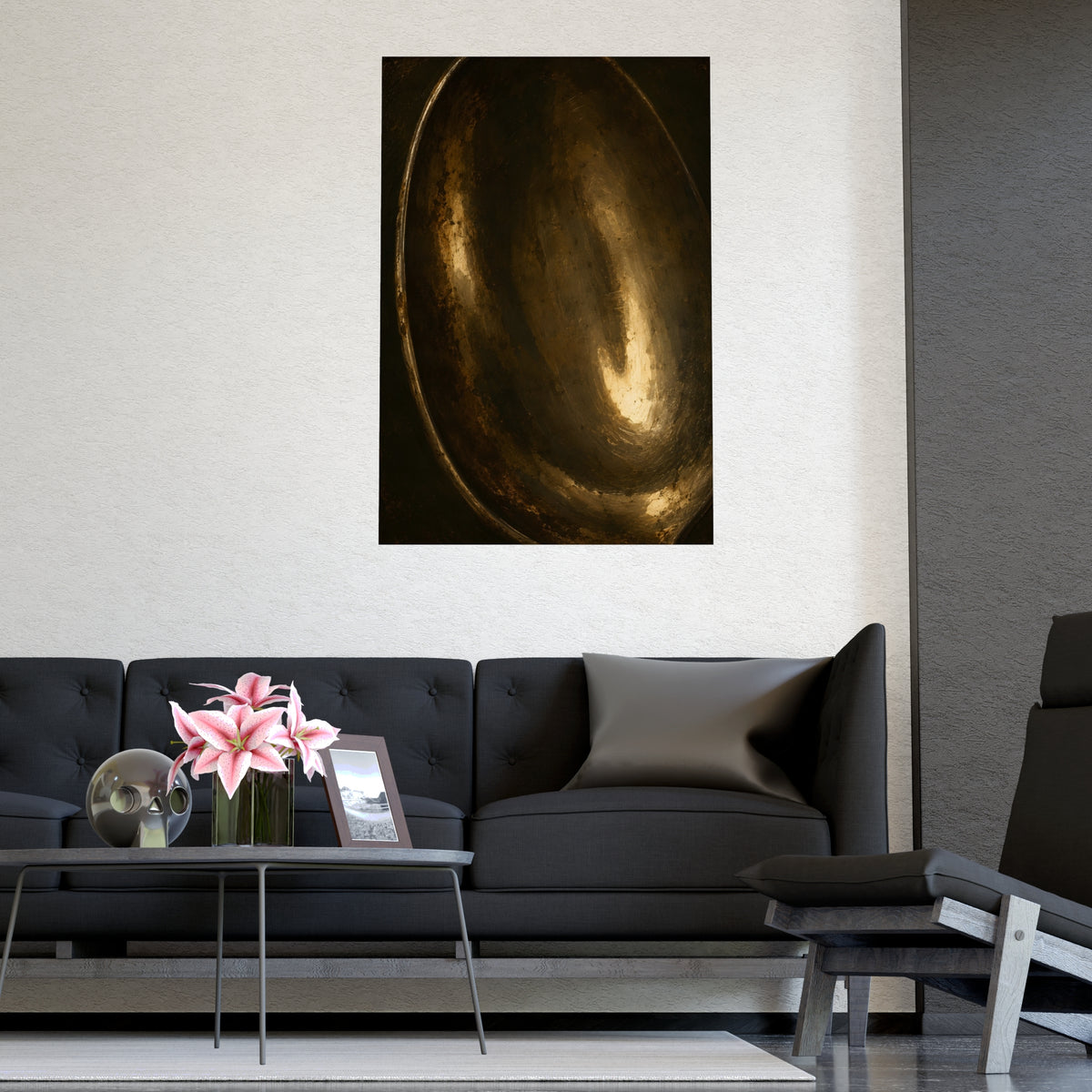 Tarnished Silver — tarnished silver, shown framed on a wall