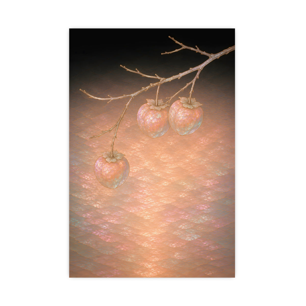 Persimmons on a Bare Branch — persimmons on a bare branch, 20x30 in print