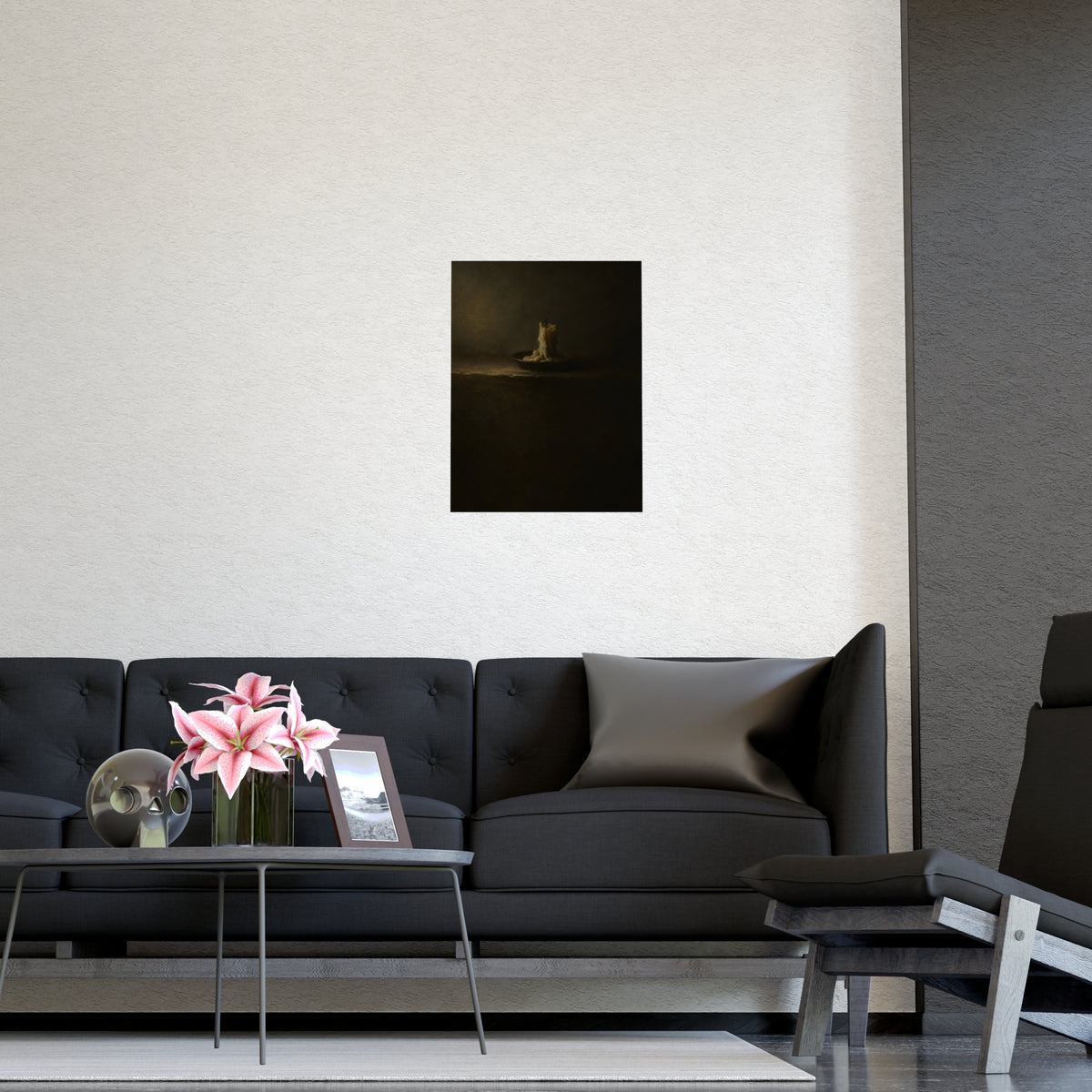 One Candle, Burnt Down — one candle, burnt down, shown framed on a wall