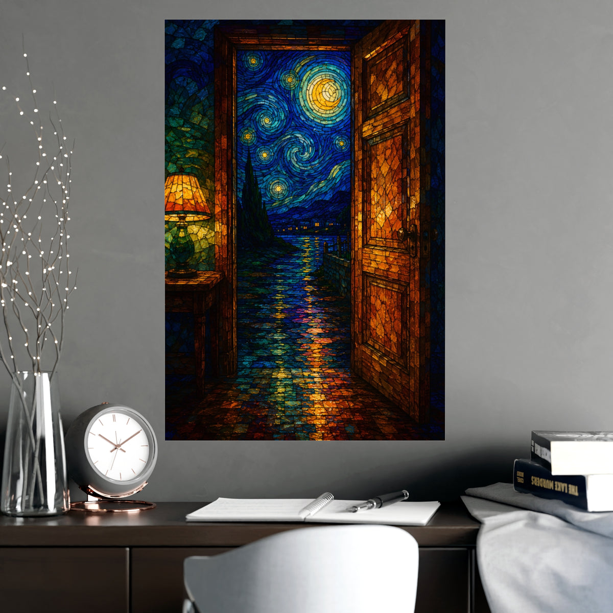 Out through the Door — out through the door, shown framed on a wall