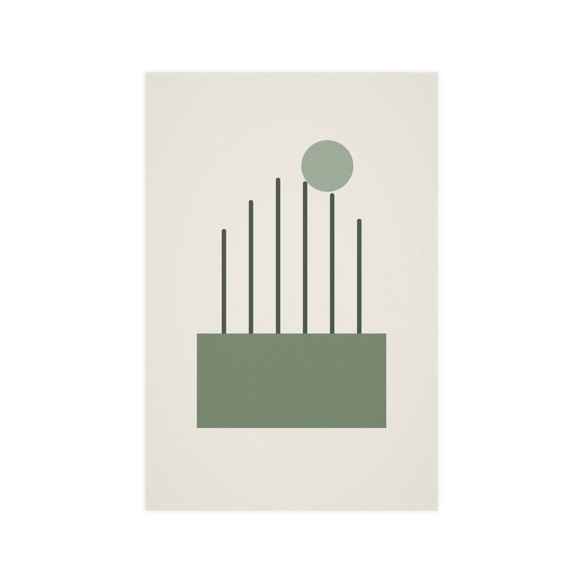 Sage Neutral Lines Boho Wall Art — lines in a sage neutral palette, 12x18 in print