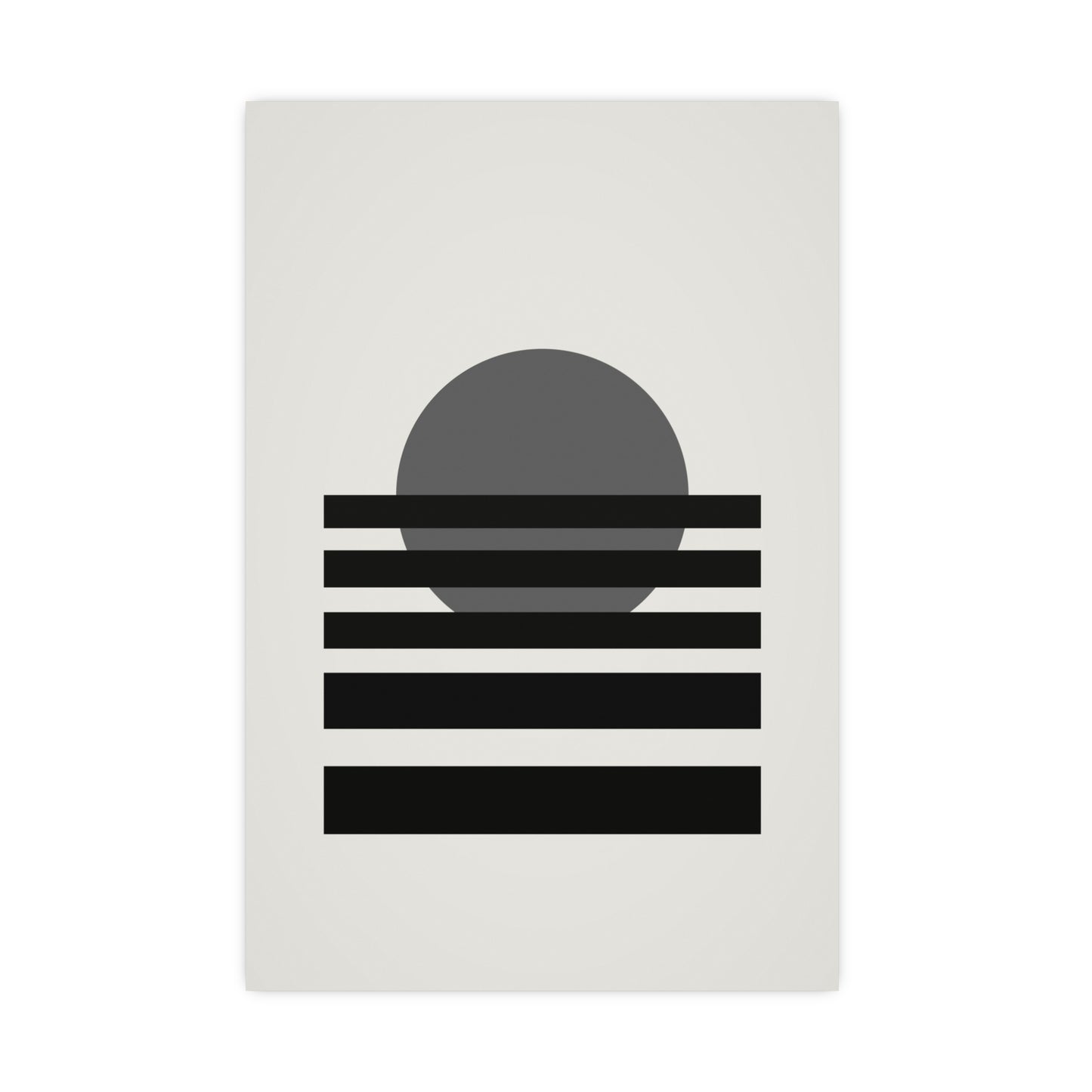Charcoal Cream Sunset Landscape Wall Art | Living Room Print
