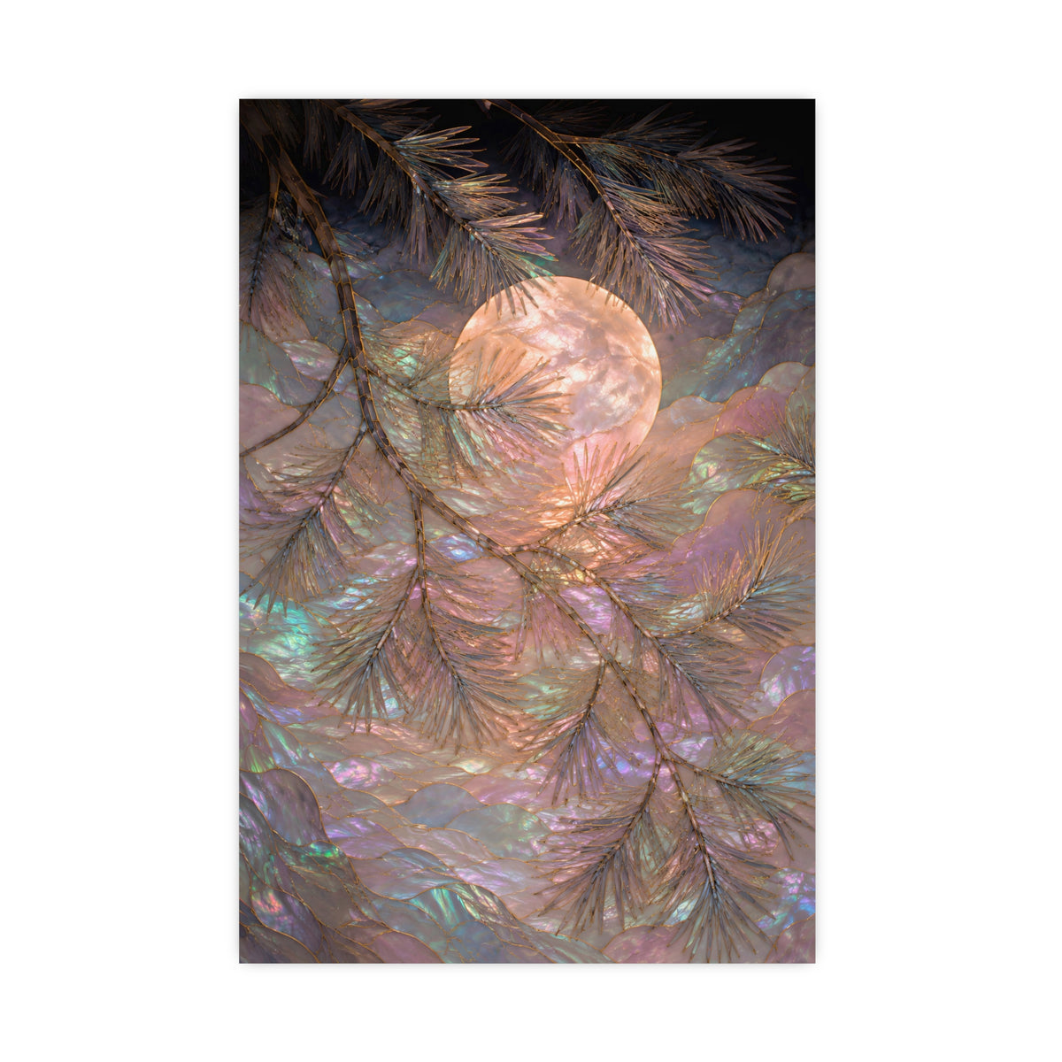Moon behind Pines — moon behind pines, 16x24 in print