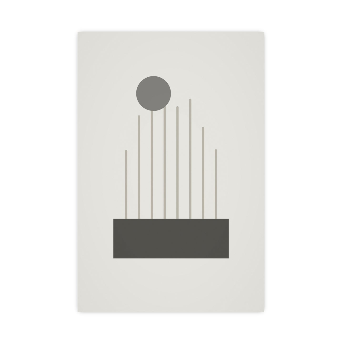 Charcoal Cream Lines Wall Art | Bedroom Print