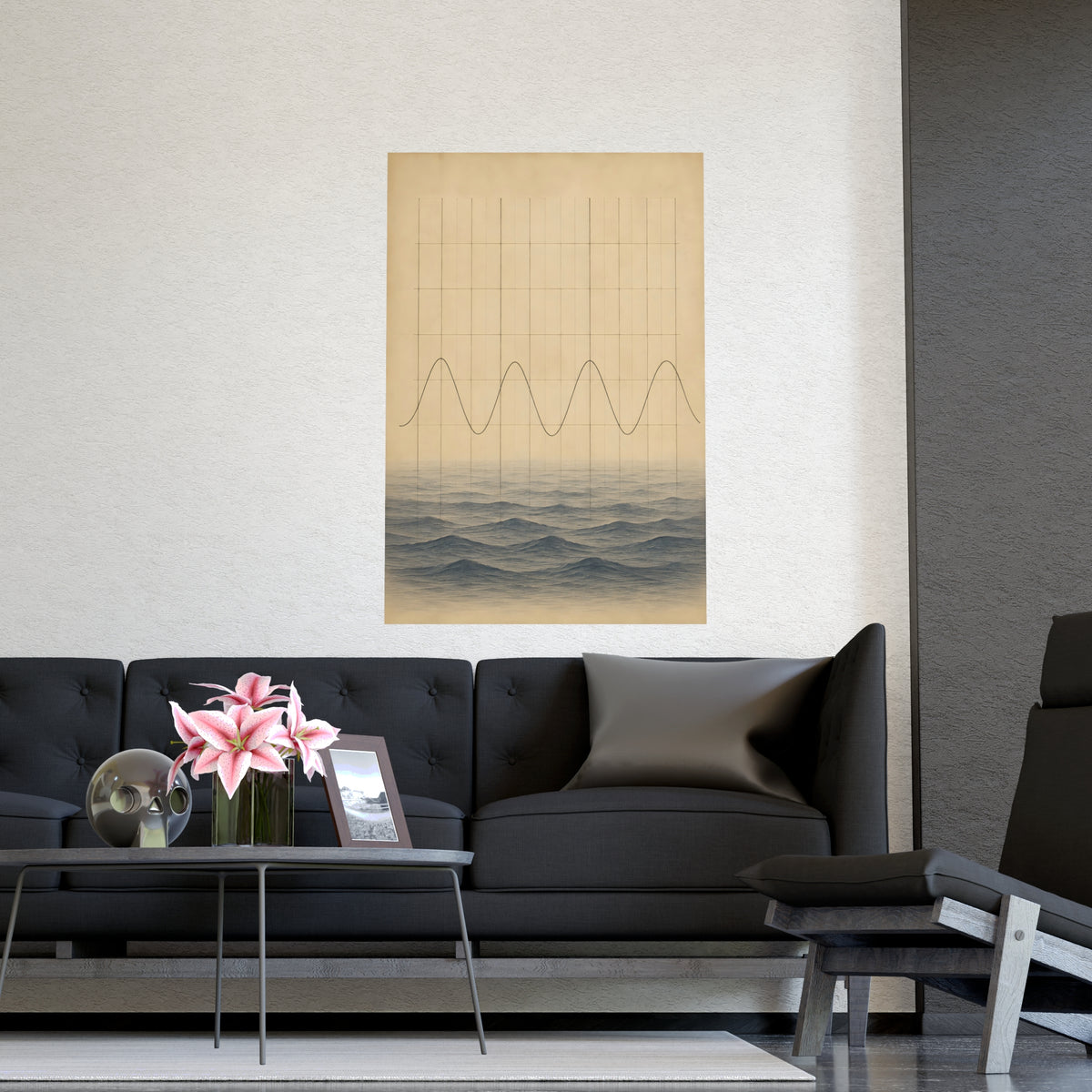 Tide Chart — tide chart, shown framed on a wall