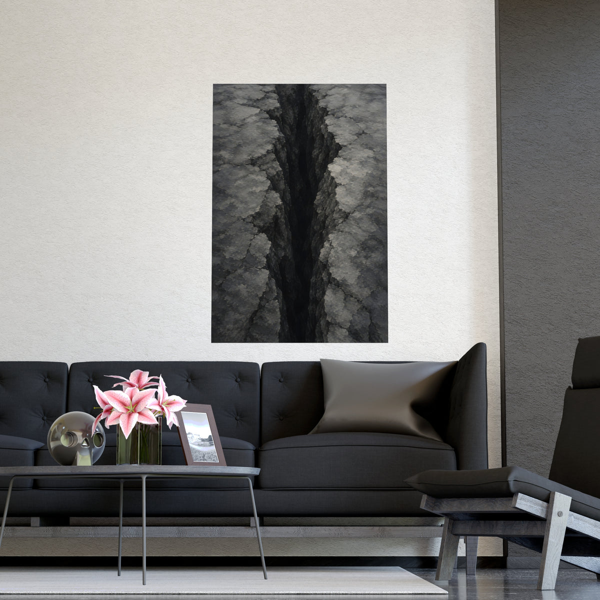 Fissure, from Above — fissure, from above, shown framed on a wall