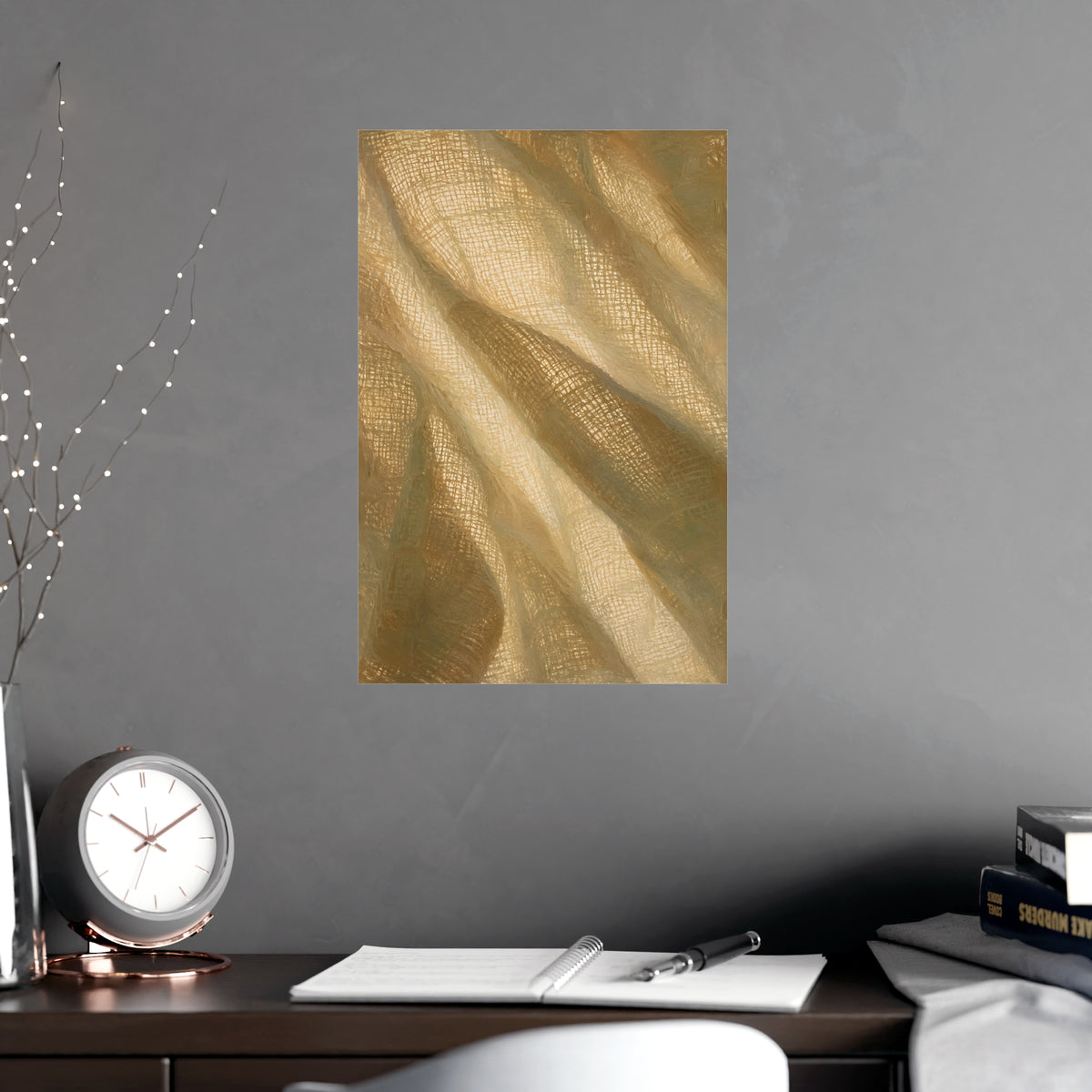 Gauze, Backlit — gauze, backlit, shown framed on a wall