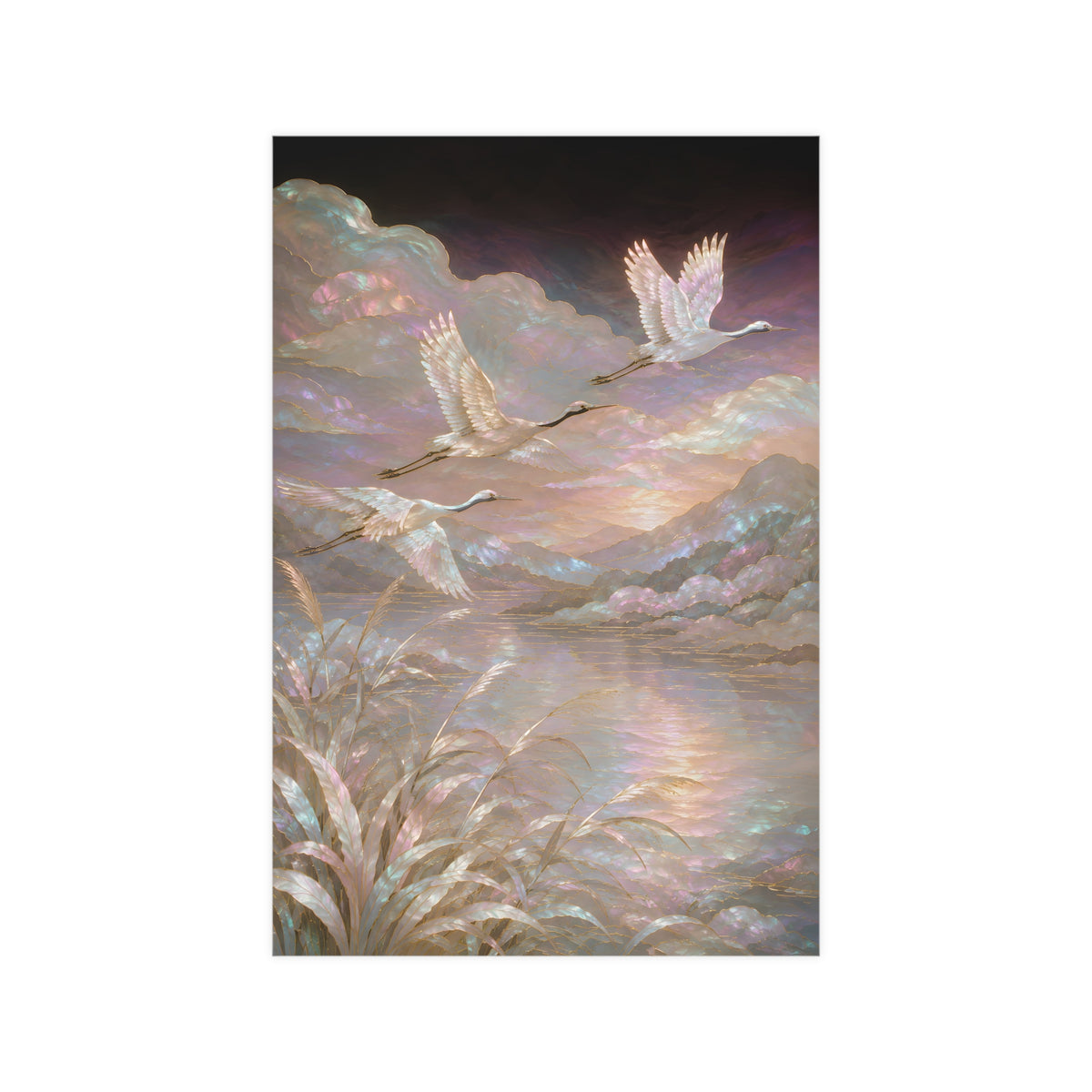 Cranes over Water — cranes over water, 12x18 in print