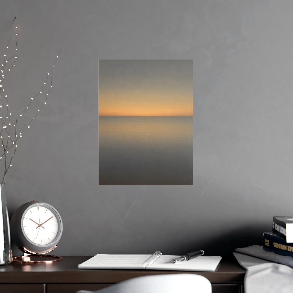 Sea at Dusk — sea at dusk, shown framed on a wall