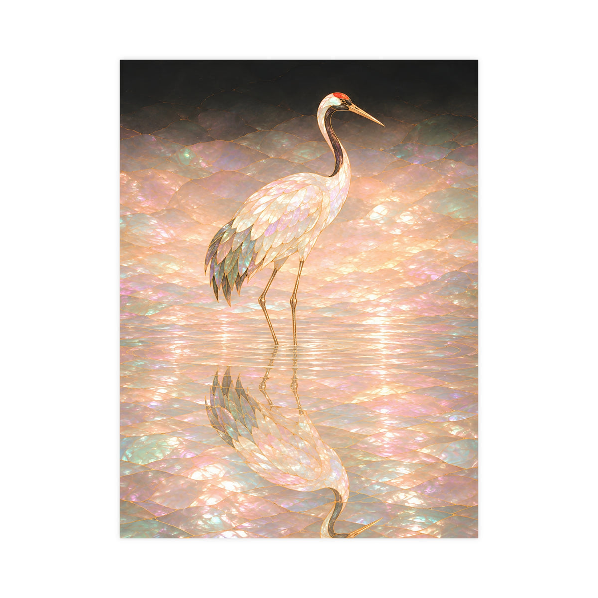 One Crane, Reflected — one crane, reflected, 18x24 in print