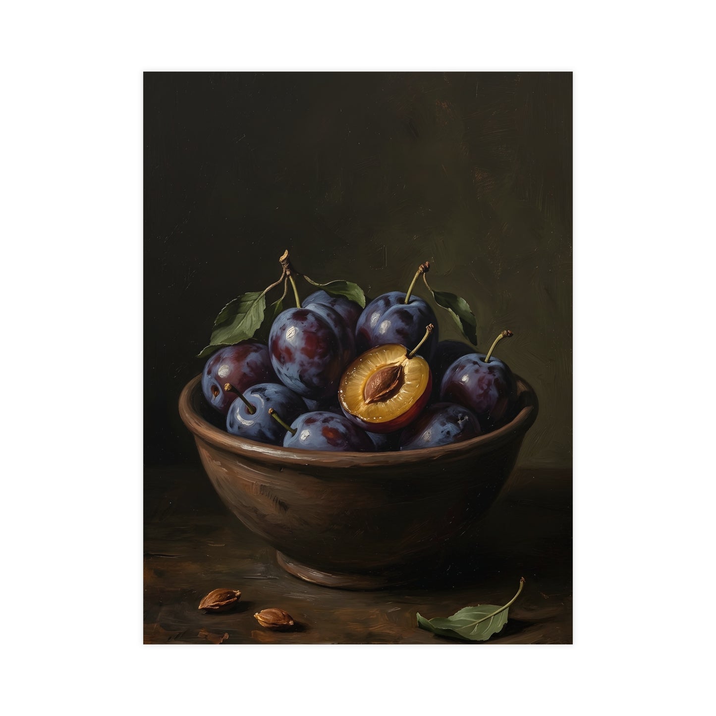Bowl of Plums — bowl of plums, 12x18 in print