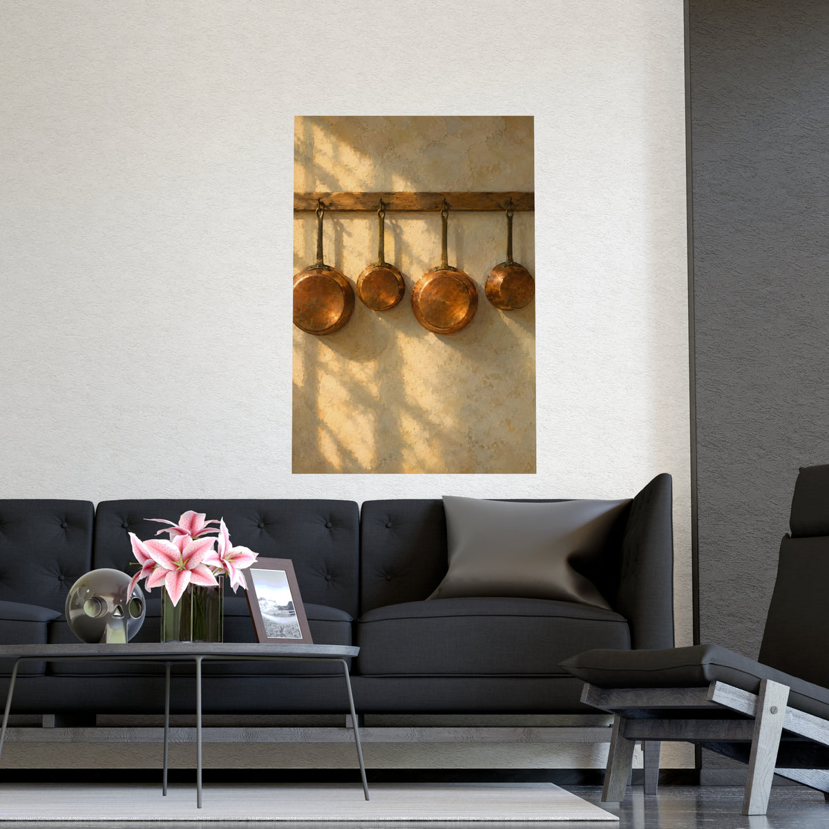 Copper on the Wall — copper on the wall, shown framed on a wall