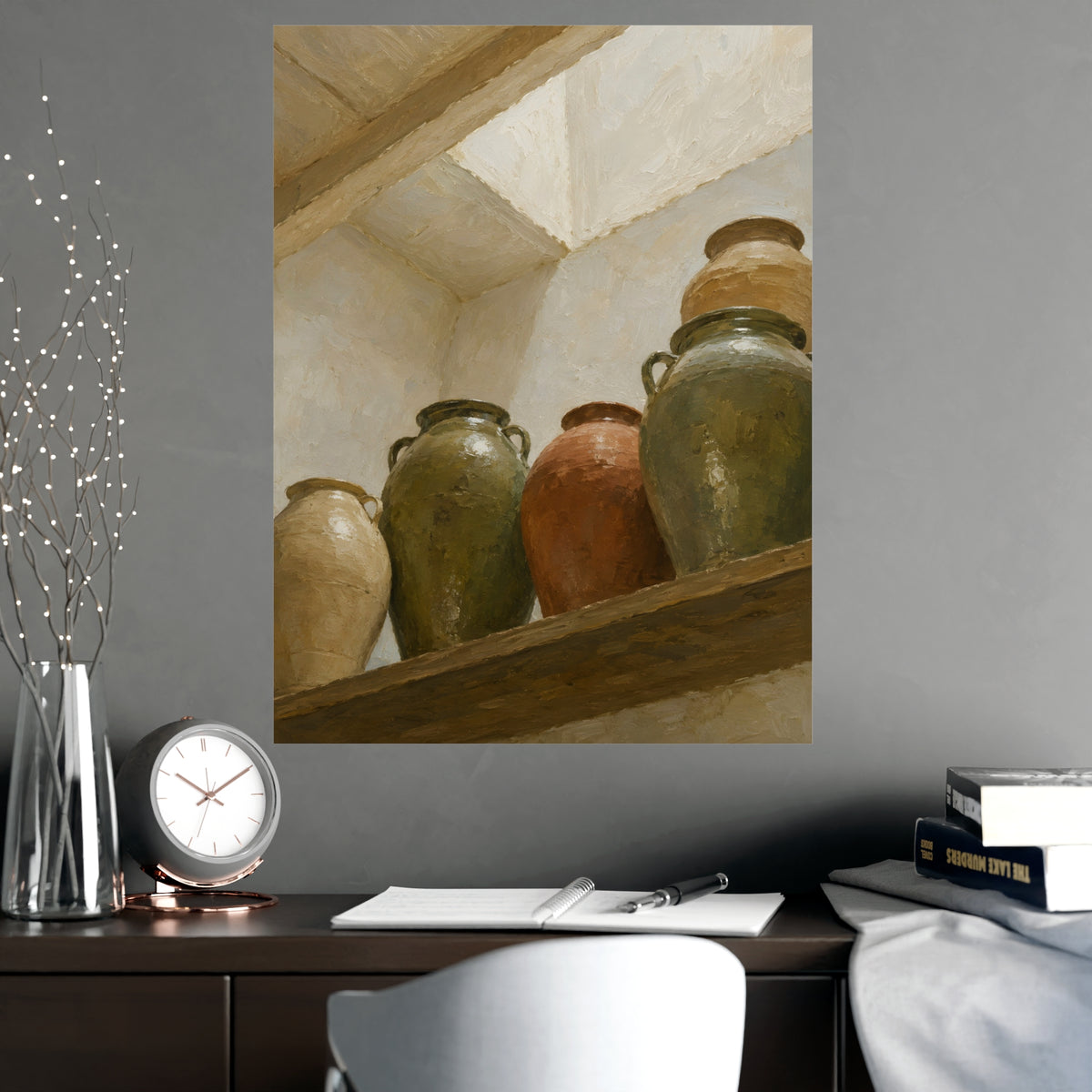 The Shelf from Below — the shelf from below, shown framed on a wall