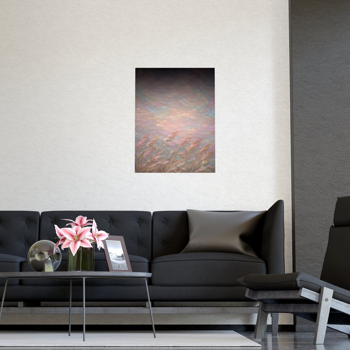 Reeds and Wind — reeds and wind, shown framed on a wall