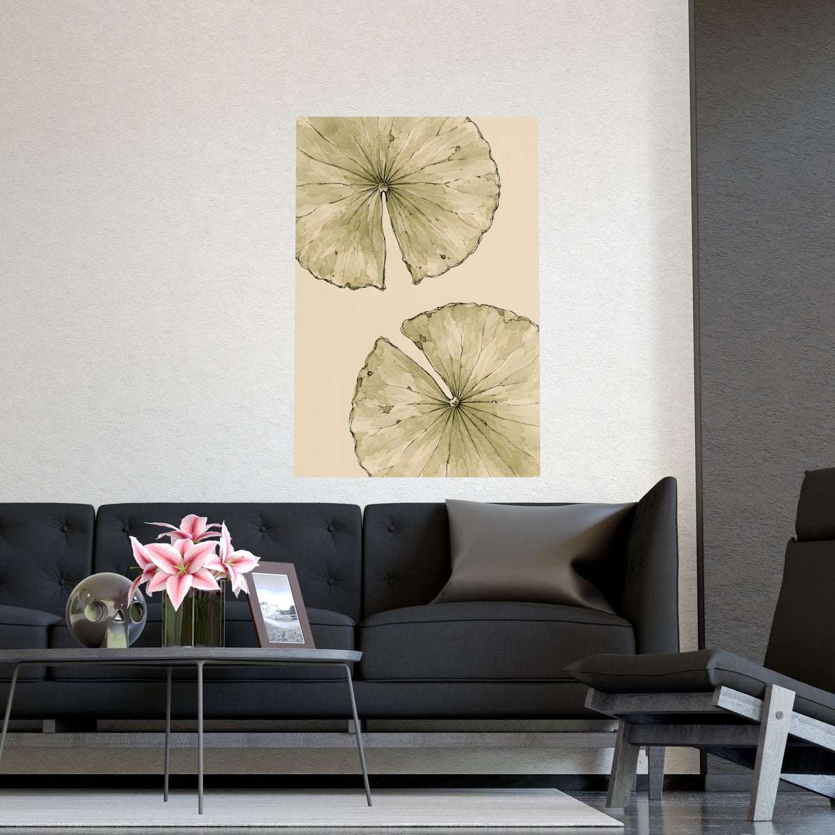 Lily Pads from Above — lily pads from above, shown framed on a wall