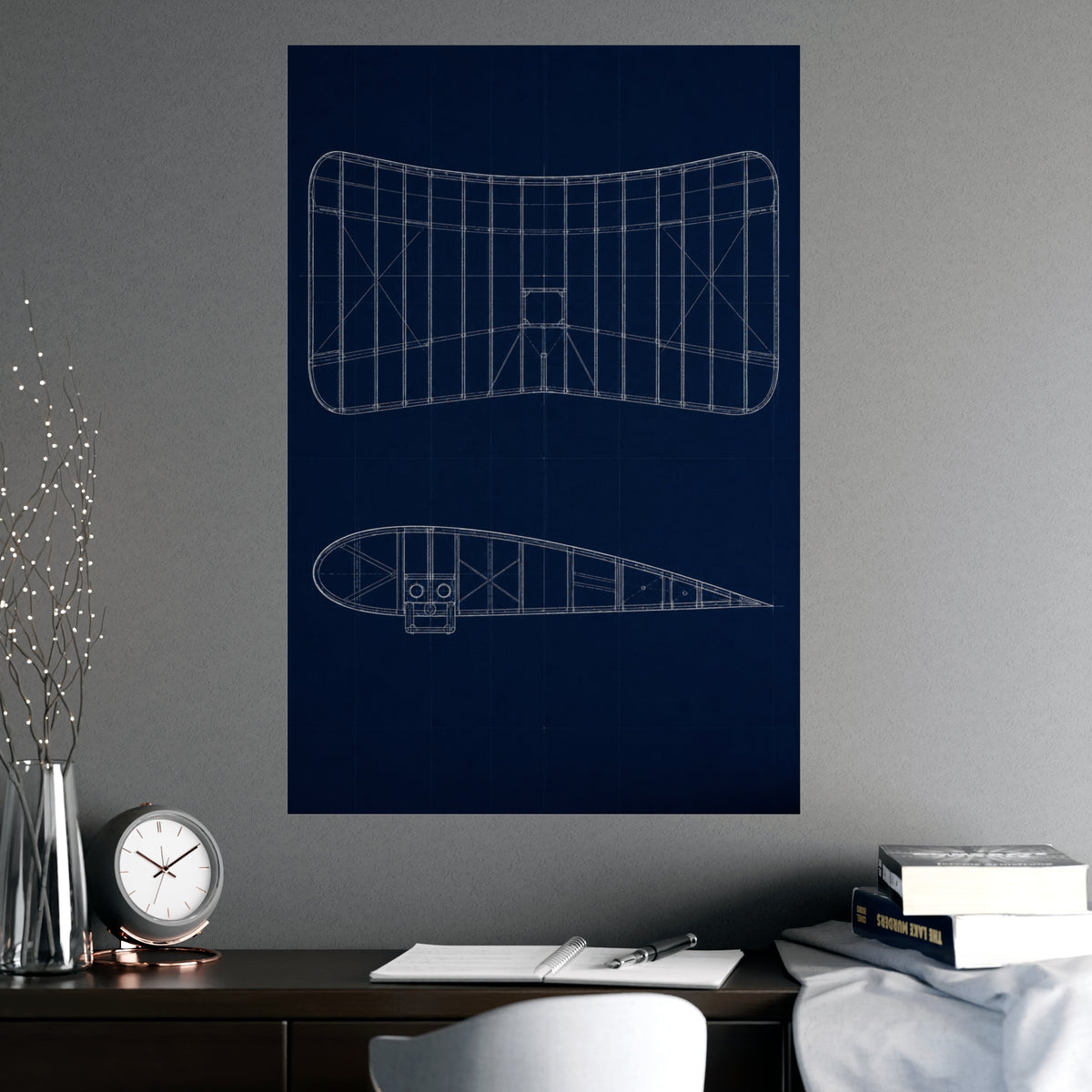 Aeroplane Wing — aeroplane wing, shown framed on a wall