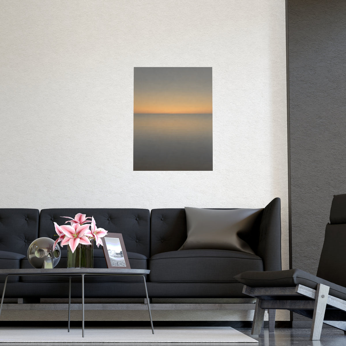 Sea at Dusk — sea at dusk, shown framed on a wall