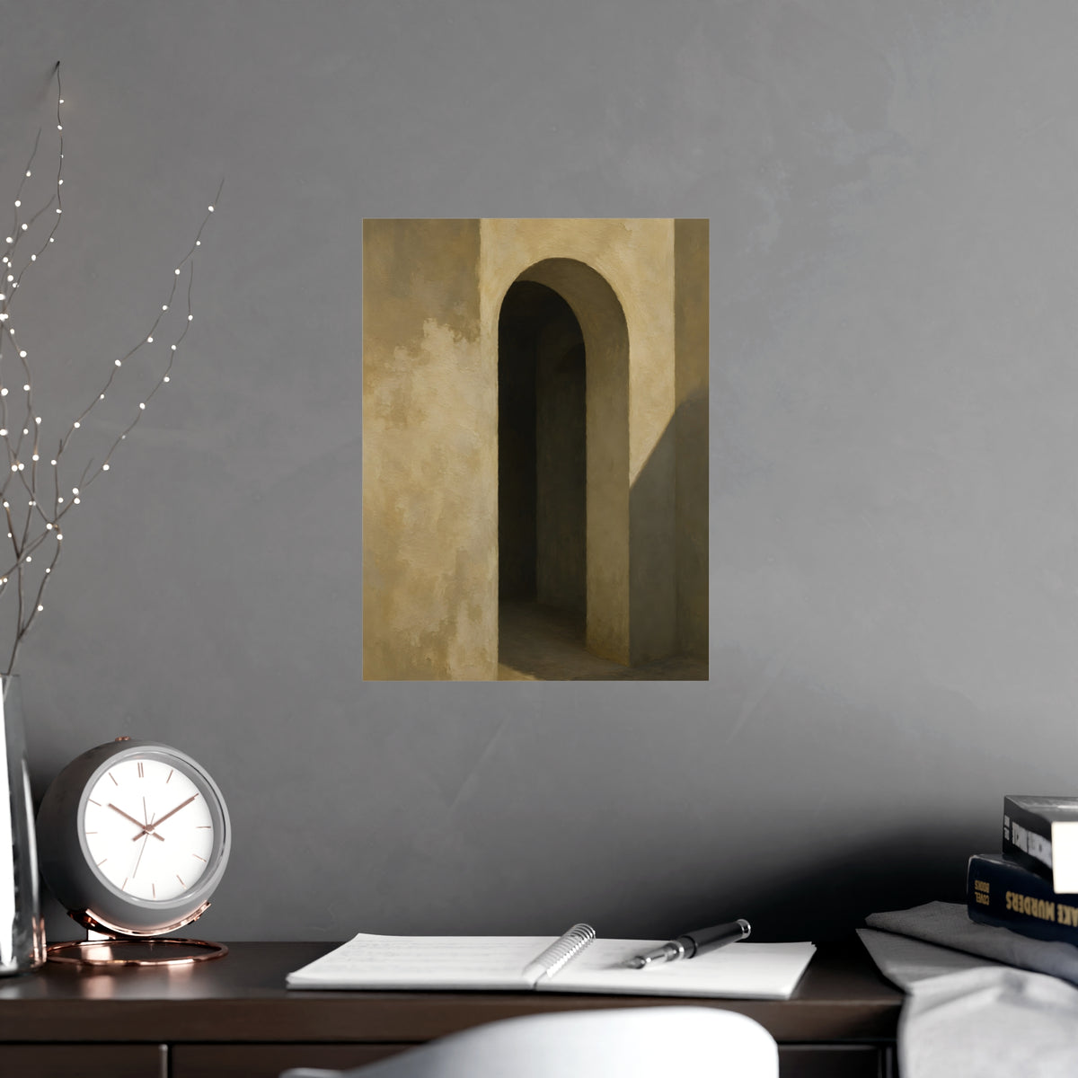 Arched Doorway — arched doorway, shown framed on a wall