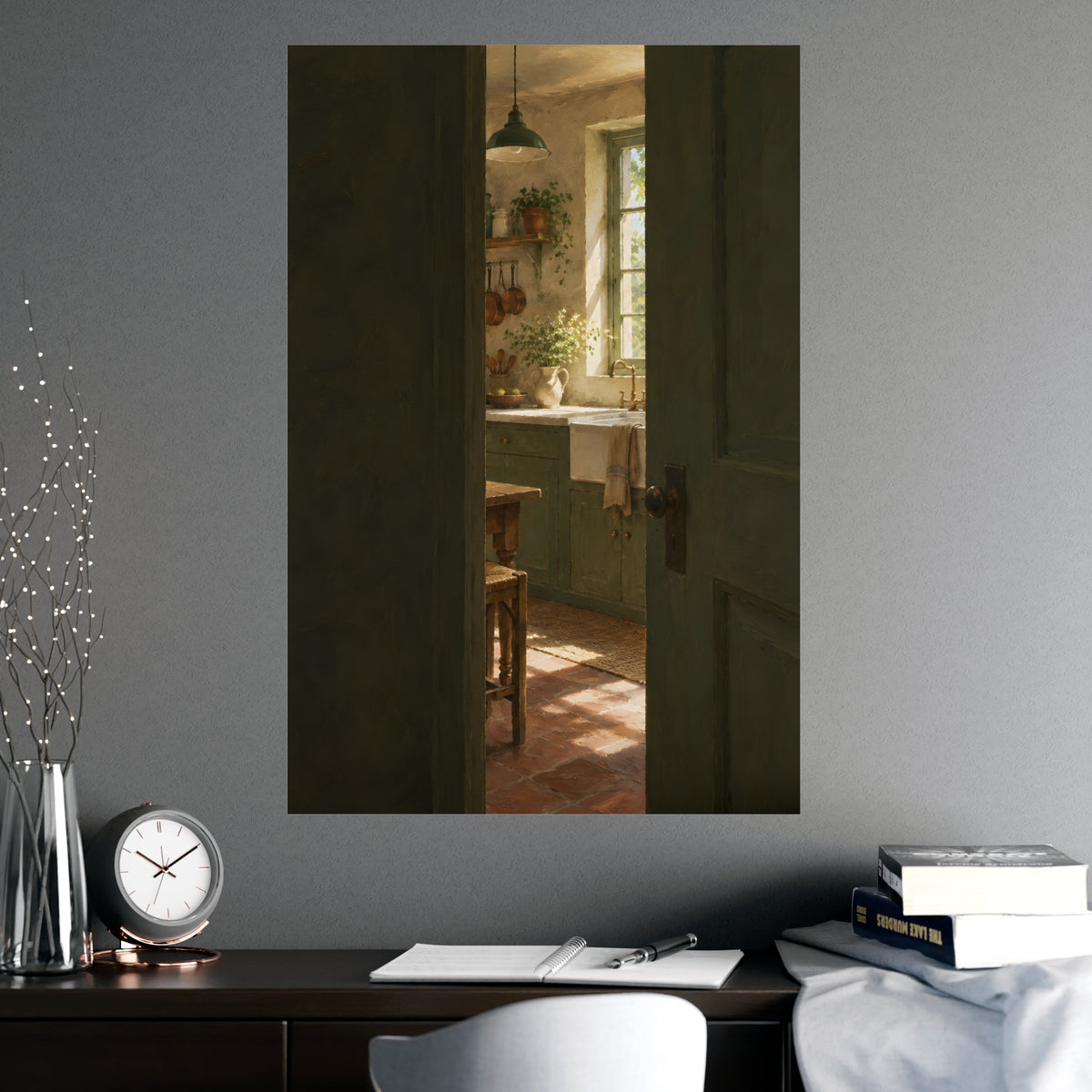 Through the Half-Open Door — through the half-open door, shown framed on a wall