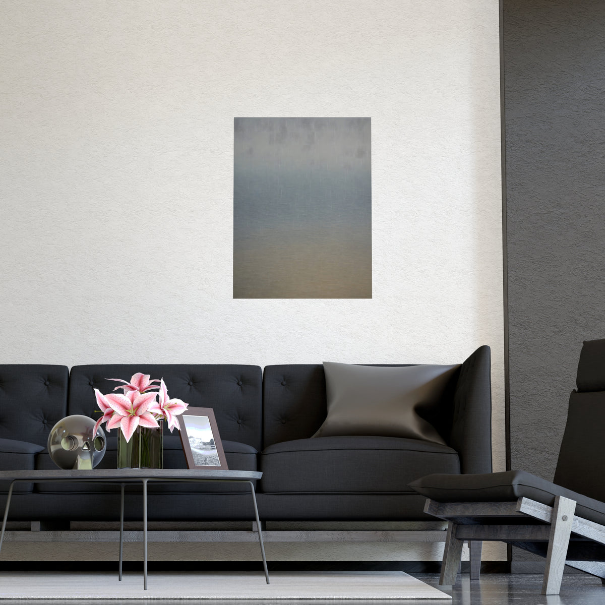 Rain at Sea — rain at sea, shown framed on a wall