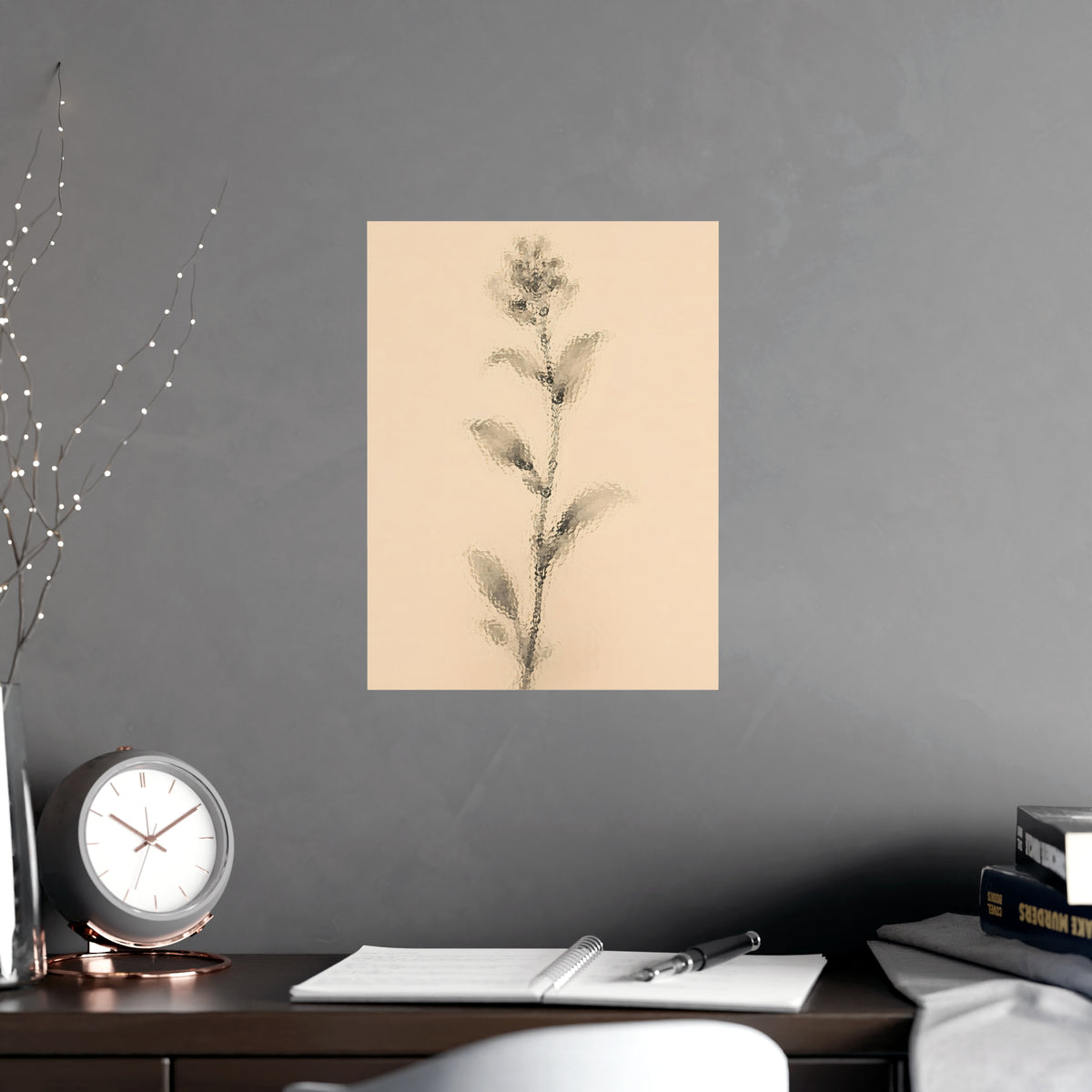 Through Frosted Glass — through frosted glass, shown framed on a wall