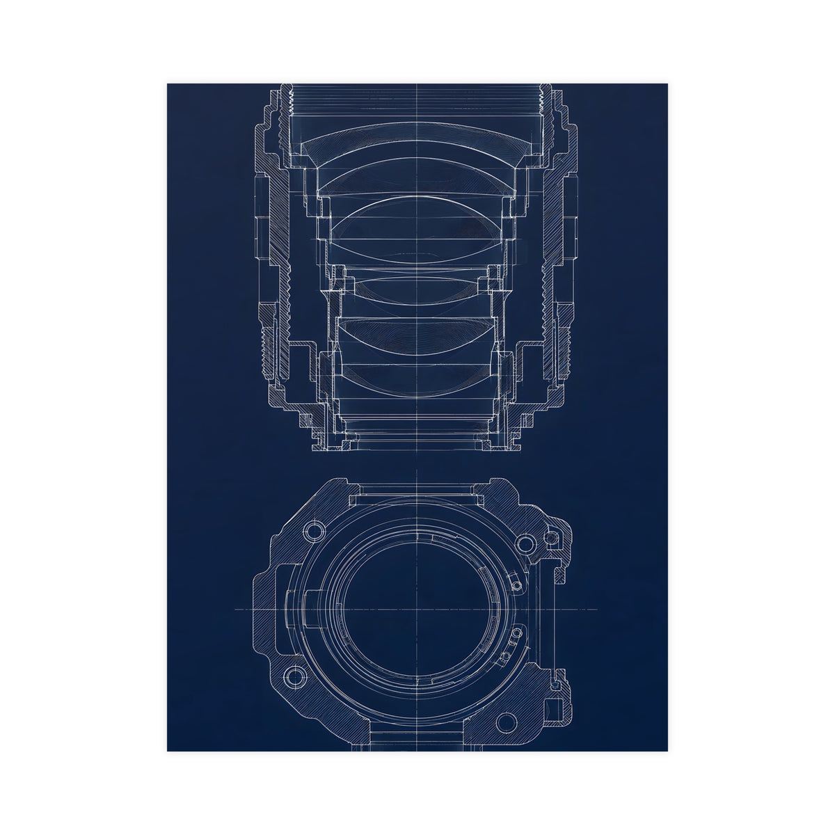 Lens and Mount — lens and mount, 18x24 in print