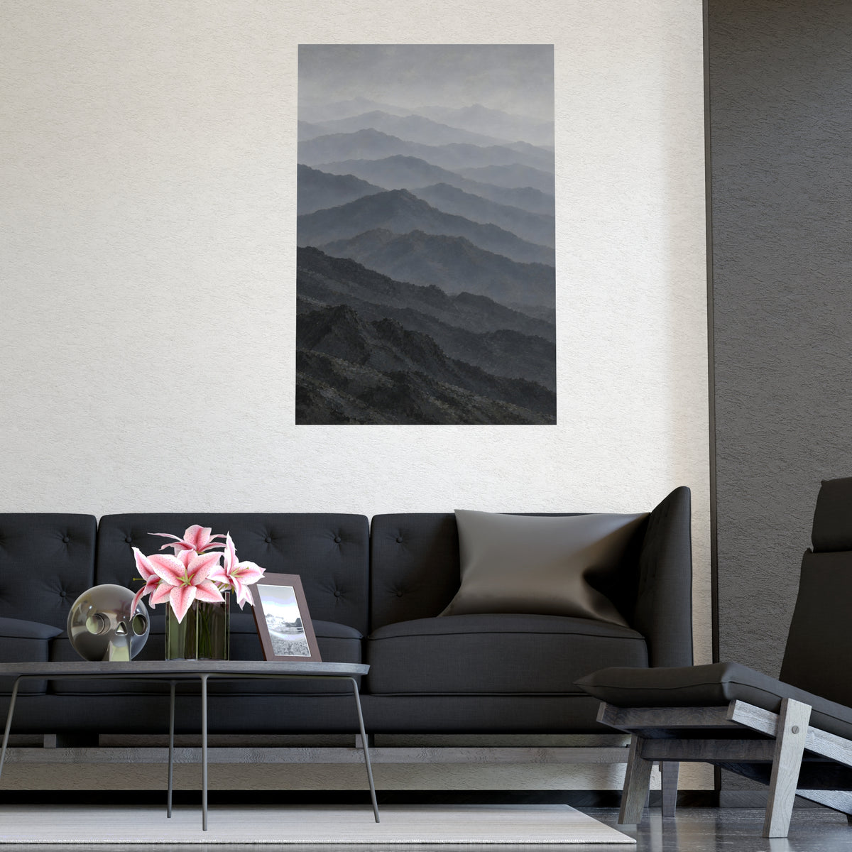 Ridge behind Ridge — ridge behind ridge, shown framed on a wall