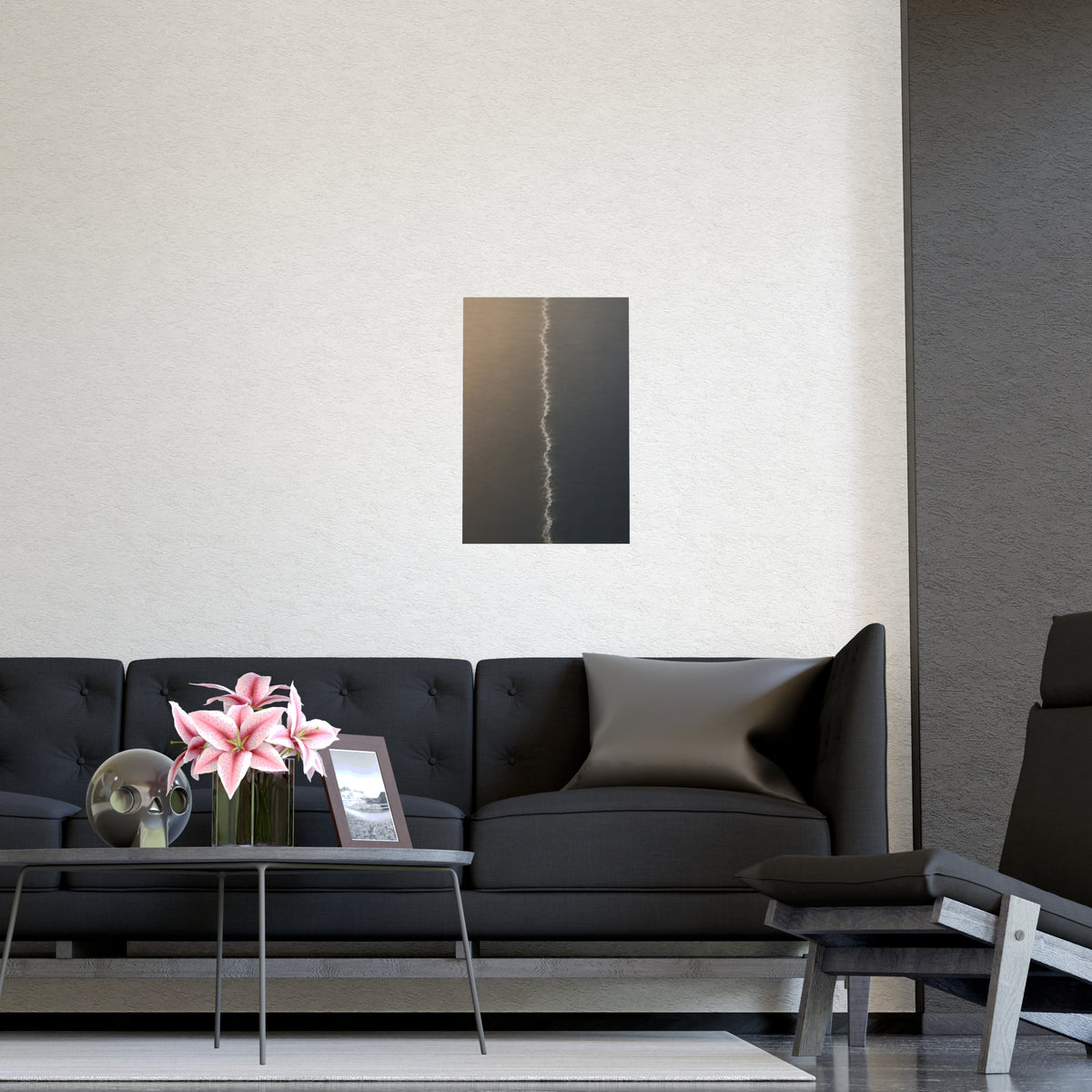 One Line, from Above — one line, from above, shown framed on a wall