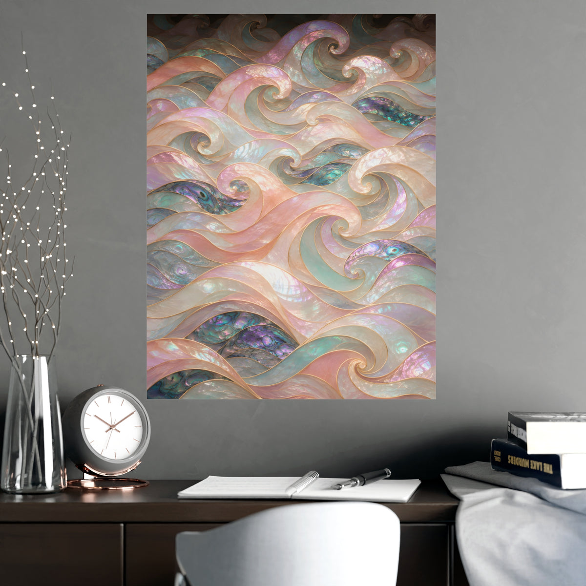 Wave Pattern — wave pattern, shown framed on a wall
