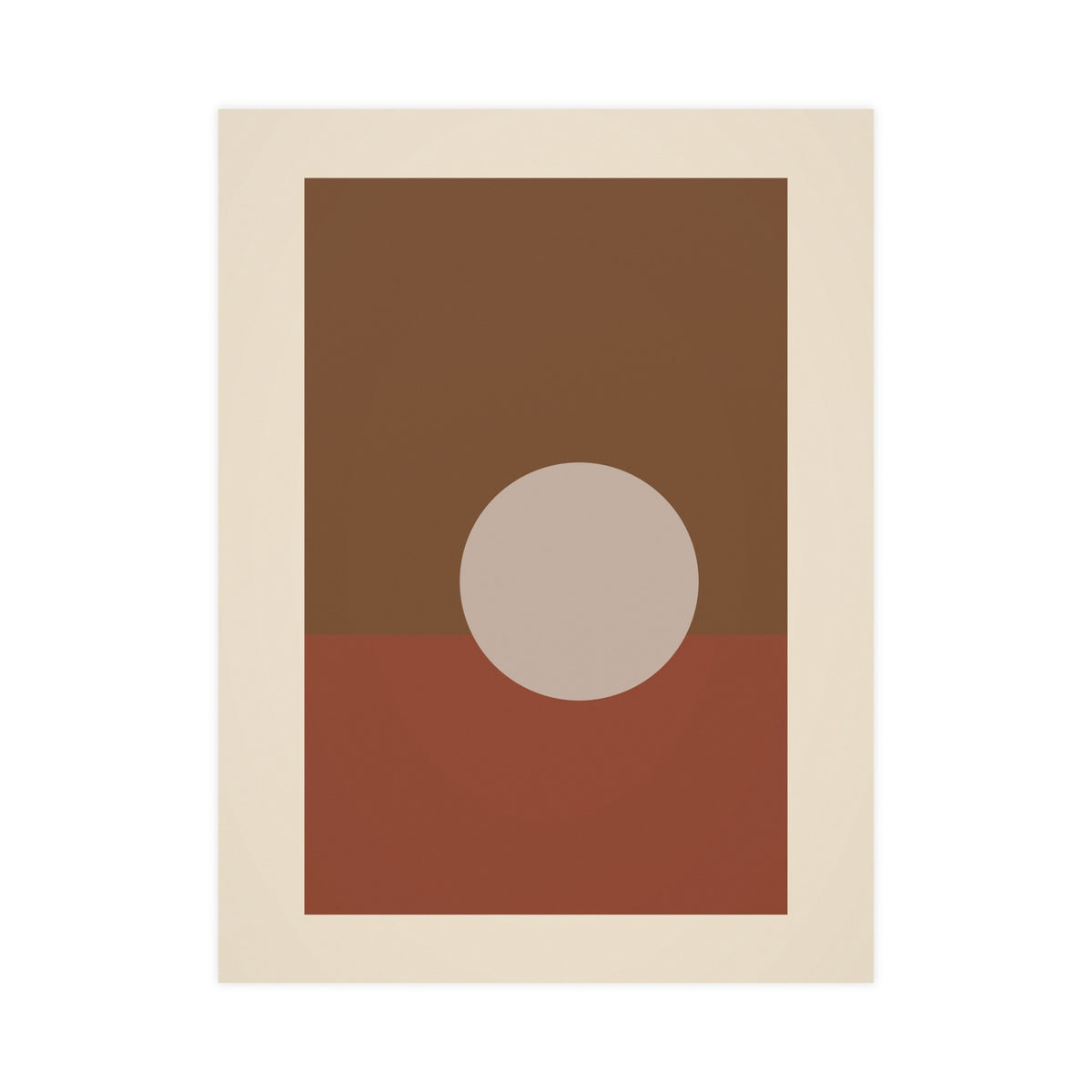 Muted 70s Sun Landscape Wall Art — sun landscape in a muted 70s palette, 18x24 in print