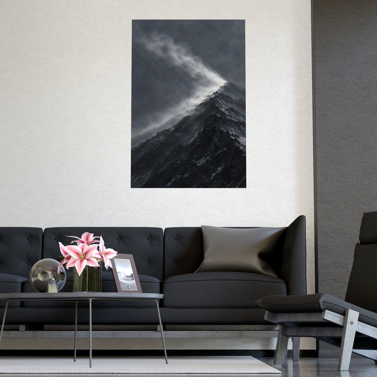 Snow off the Ridge — snow off the ridge, shown framed on a wall