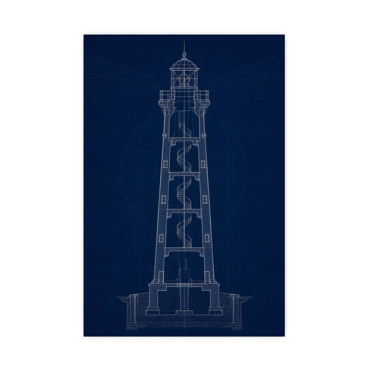 Lighthouse, in Section — lighthouse, in section, 16x24 in print