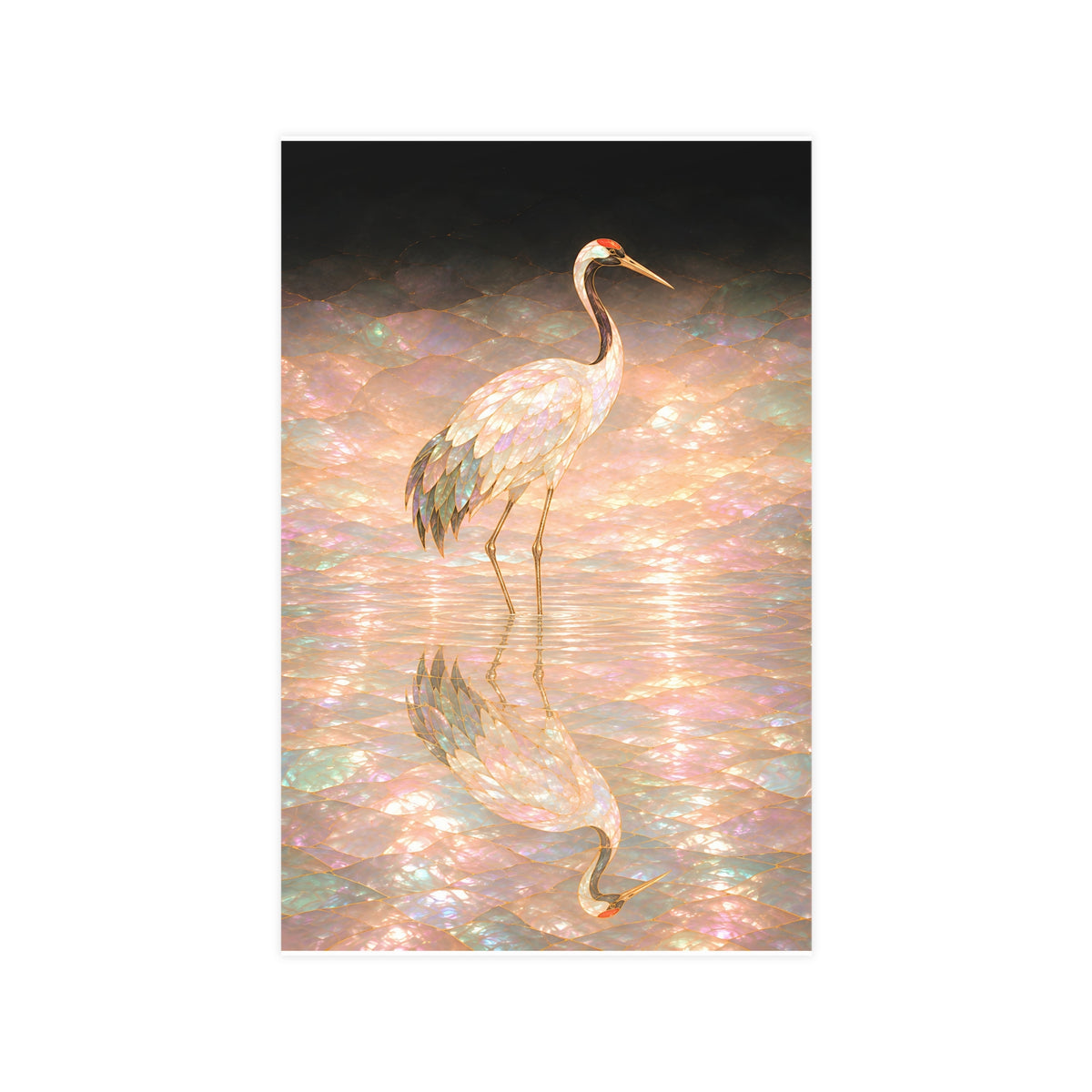 One Crane, Reflected — one crane, reflected, 11x17 in print