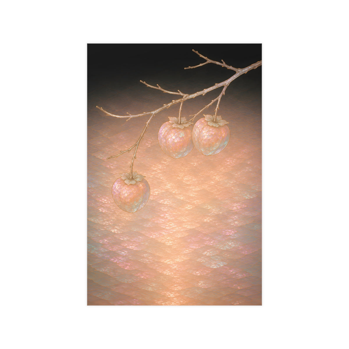 Persimmons on a Bare Branch — persimmons on a bare branch, 12x18 in print