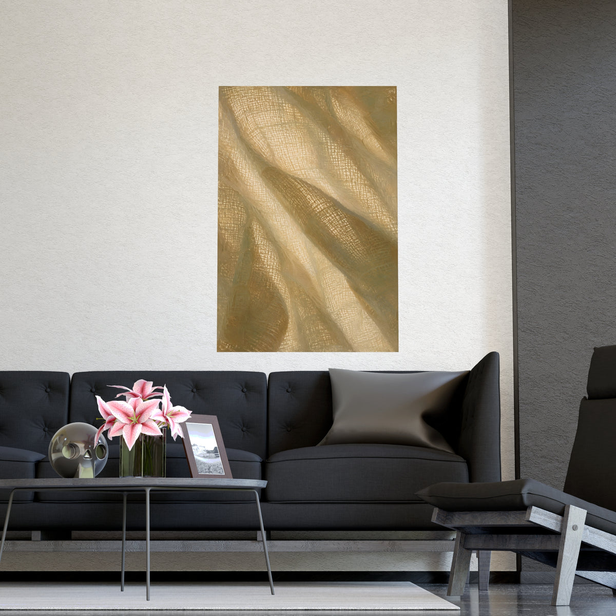 Gauze, Backlit — gauze, backlit, shown framed on a wall