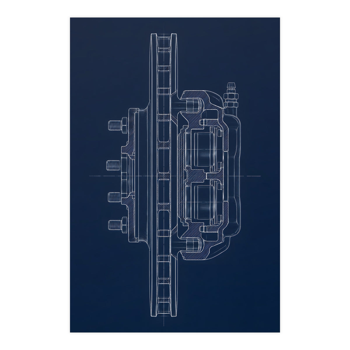 Disc Brake, in Section — disc brake, in section, 24x36 in print
